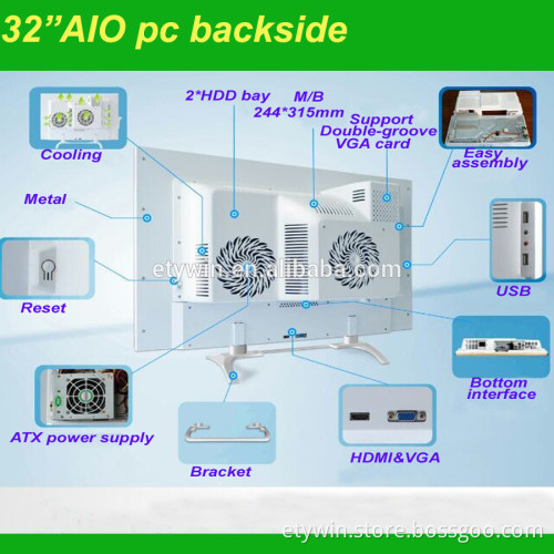 32 inch all in one pc tv gaming computer w/o computer part all in one pc integrated pc with LED monitor